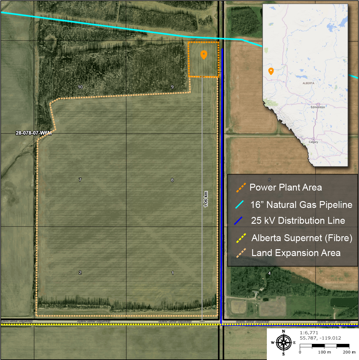 Spirit River aerial site map